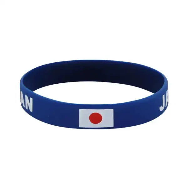 oly-d3e1206f879cee985b64a24badf43454 Wholesale Multicolor Nordic Style Asymmetrical National Flag Wristband In Silica Gel With Nylon Chain Material For Couples