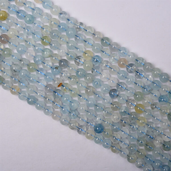 Wholesale Jewelry Natural Aquamarus Beads Round Beads DIY Bracelet Beads Jewelry Accessories Semi-finished Products
