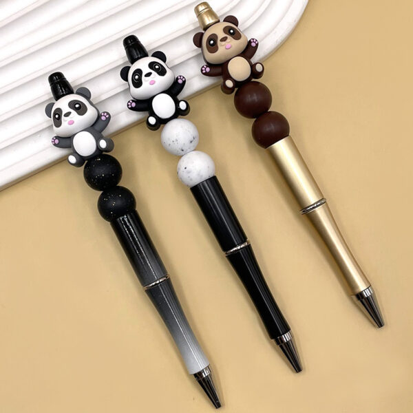 Wholesale Factory in stock 3D three-dimensional drop silicone panda beads food grade loose beads string pen beads jewelry beads