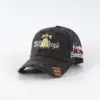 Wholesale American Flag Ethnic Style Baseball Cap With Curved Brim In Dark Grey, Featuring Polyester Material And Embroidery Craftsmanship