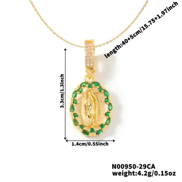 Wholesale Copper Human Vacuum Plating (Outside The Furnace) Zircon Unplated Precious Metal Pendant Necklace