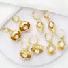 Wholesale Fashionable Shell Copper Micro-Paved Zirconia Simulated Pearl Ear Cuff Earrings Women's Versatile Ear Jewelry Daily Date Suitable