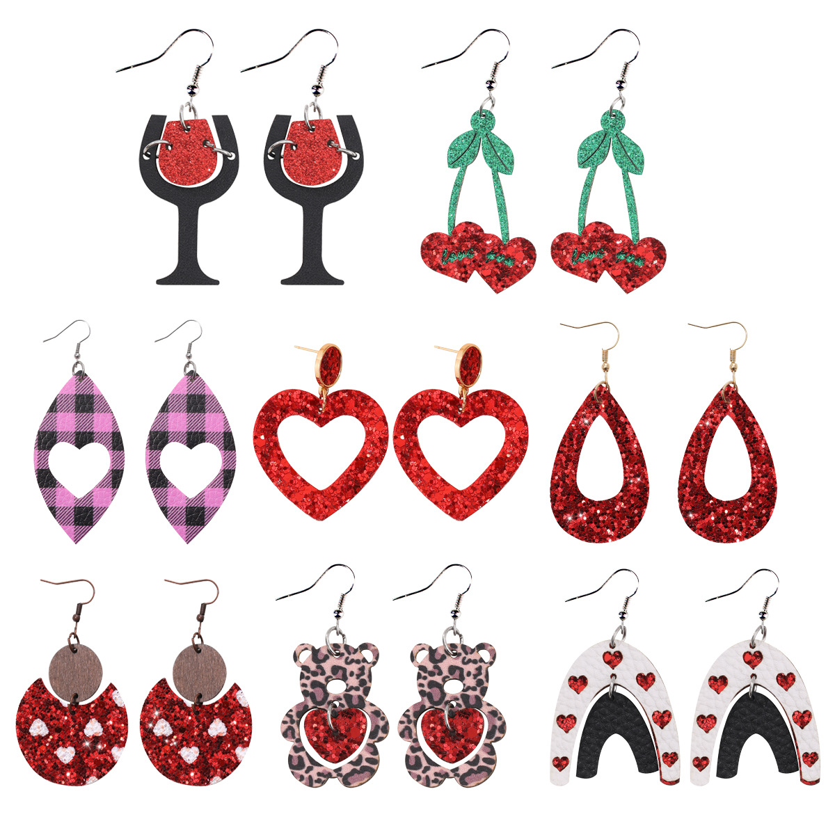 Wholesale Valentine's Day variety of hot new earrings Bohemian style wine glass earrings cross-border Europe and the United States Amazon