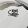 Wholesale Plasma Plated Steel Color 304 Stainless Steel Dot Leaf Open Ring For Women Eye Crown Waterproof Non-Fading Unisex
