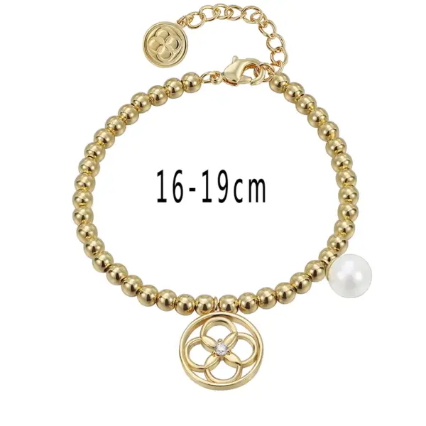 Wholesale Handmade Geometric Bracelets For Women Featuring Copper With 18K Real Gold Electroplated And Rhinestone Inlay