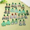 oly-d443f9a408380b848afaa6f1da20a820 Wholesale St. Patrick's Day Green Hat Lucky Grass Clover Exaggerated Carnival Acrylic Double-Sided Earrings Earrings