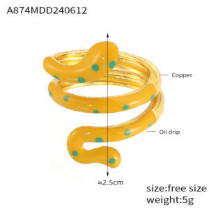 A874-Gold Yellow Drop Ring / No. 7