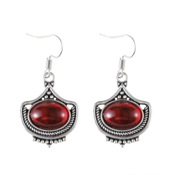 Wholesale Retro Western Style Ruby Earrings National Style Bohemian Personality Jewelry Earrings Gift