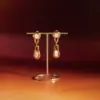 Wholesale Geometric Earrings For Women In Waterproof 304 Stainless Steel With 18K Gold Plated PVD Coating And Zircon Inlay