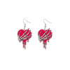 Wholesale Valentine's Day Love Dwarf Earrings Female Flamingo Love Semi-round Plaid Acrylic Earrings Female