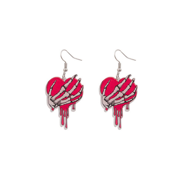 Wholesale Valentine's Day Love Dwarf Earrings Female Flamingo Love Semi-round Plaid Acrylic Earrings Female