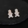 Wholesale 1 Pair Glam Romantic Flower Inlay Copper Zircon Ear Studs
