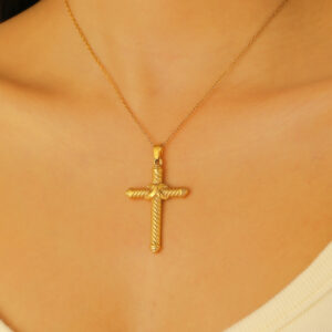 18k real gold twist pattern 2340