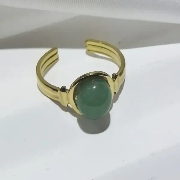 Wholesale Oval Open Ring For Women, Waterproof Non Tarnish 304 Stainless Steel With 18K Real Gold PVD Coating