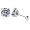 Wholesale Silver stud earrings, four-prong, one-carat moissanite stud earrings
