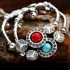 oly-d47f1bbb51854335a9600a7c1074f372 Wholesale Nepalese Ethnic Xizang Silver Bell Bracelet Niche Empress Dowager vintage Turquoise Bracelet