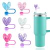 Wholesale Valentine's Day Shiny Love Straw Cap Resin Accessories Creative Cartoon Silicone Dust Plug Water Cup Straw Cover Decoration