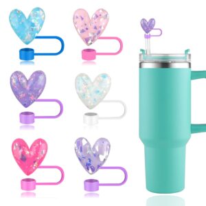 Wholesale Valentine's Day Shiny Love Straw Cap Resin Accessories Creative Cartoon Silicone Dust Plug Water Cup Straw Cover Decoration
