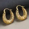Wholesale Three-dimensional Geometric Earrings For Women In Copper With KC Golden Water Plating And 0.03µm Thickness