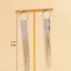Wholesale Geometric Tassel Drop Earrings For Women In White K Plated Copper With UV Plating And 0.03µm Thickness