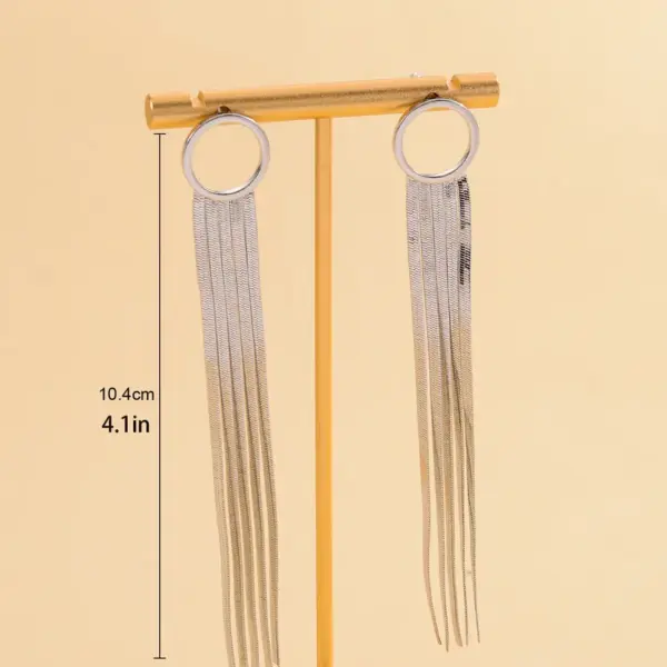 Wholesale Geometric Tassel Drop Earrings For Women In White K Plated Copper With UV Plating And 0.03µm Thickness