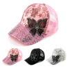 Wholesale Arrival Summer Sequin Butterfly Baseball Cap Women's Fashion Sunscreen Sunshade Hat Breathable All-match Korean Style Street Dance Cap