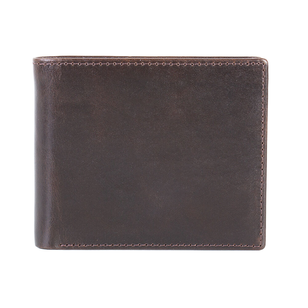 Wholesale Foreign trade cross-border exclusive men's wallet horizontal leather wallet clip head layer cowhide oil wax leather simple two-fold silver b