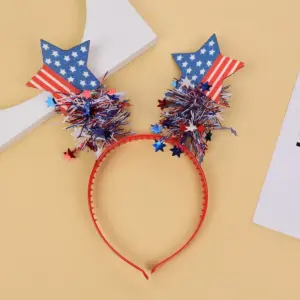 Gold American Flag Five-Pointed Star Headband