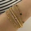 Wholesale PVD Coated Real Gold Plated 16K White Plating Geometric 304 Stainless Steel Casual Simple Style Waterproof Non Tarnish Bracelets
