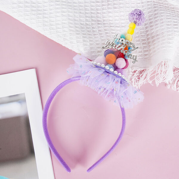 oly-d4e83f5acf6e5cc71c0cfce709d5155a Wholesale Dopamine Children's Birthday Year Old Candy Hair Ball Hat with Vessel Hair Party Princess Girl Hat Headwear