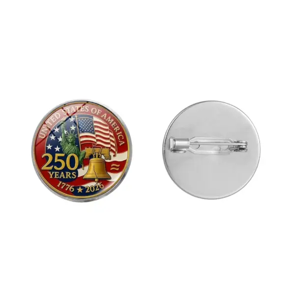 Wholesale United States Pin Featuring Inlay Craftsmanship With Alloy Material And Gem Inlay, Perfect For Independence Day