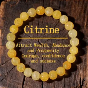 Wholesale Natural Stone Crystal Yellow Quartz Personalized Trend Bead String Unique Small Audience Rock Bracelet Crystal Bracelet