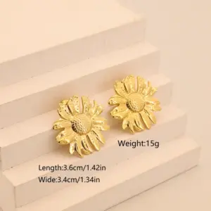Sun flower ear studs