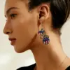 Wholesale Retro Heart Shape Drop Earrings For Women With Multicolor Acrylic And 304 Stainless Steel Ear Pins