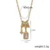 Wholesale New Sparkling Tassel Square Pendant Accessories Titanium Steel Necklace Niche Design Sense High-End Micro-Inlaid Zirconia Clavicle Chain Electroplated (Including Color Retention Layer)