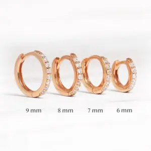 Rose Gold White Diamond 12mm