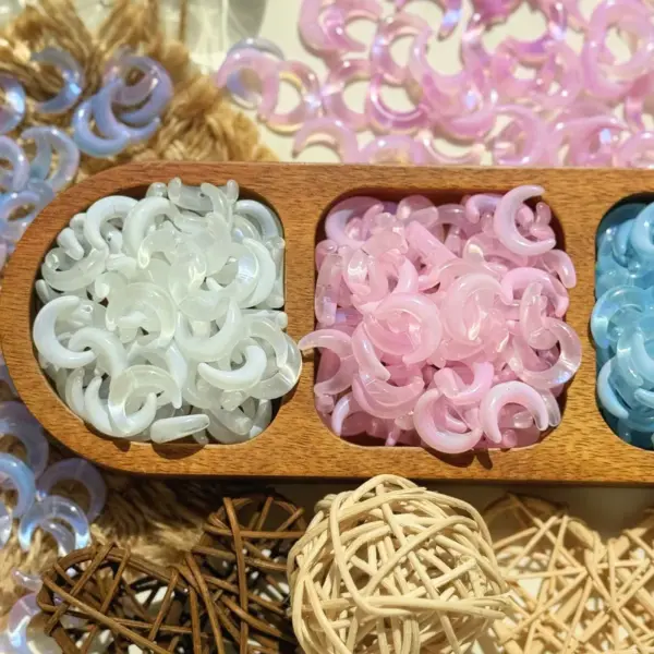 Wholesale Handmade Moon Glass Beads Accessories DIY Jewelry Materials Bracelet Phone Chain Spacer Beads Suitable For Various Occasions