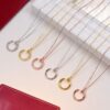 Wholesale Electroplated copper full diamond nail necklace with polished nail design, clavicle chain