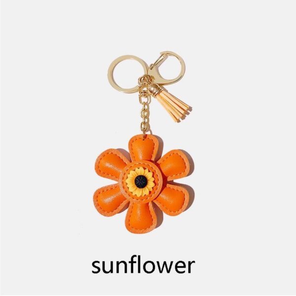 oly-d563f43f06bb58f21a943205cc207931 Wholesale Sunflower Cute Cartoon Keychain Personality Ins Bag Pendant Key Chain Hanging Enamel Creative Gift