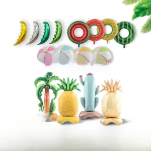 Wholesale Hengyue Aluminum Foil Balloon Stand Coconut Tree Watermelon Ring Summer Party Decoration Balloon Festival Event Supplies
