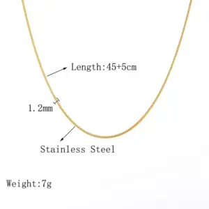 23C10122-Round Snake Bone 45 5cm / Gold