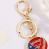 Wholesale Flag Diamond Inlaid Keychain Bag Pendant Small Gift Keychain