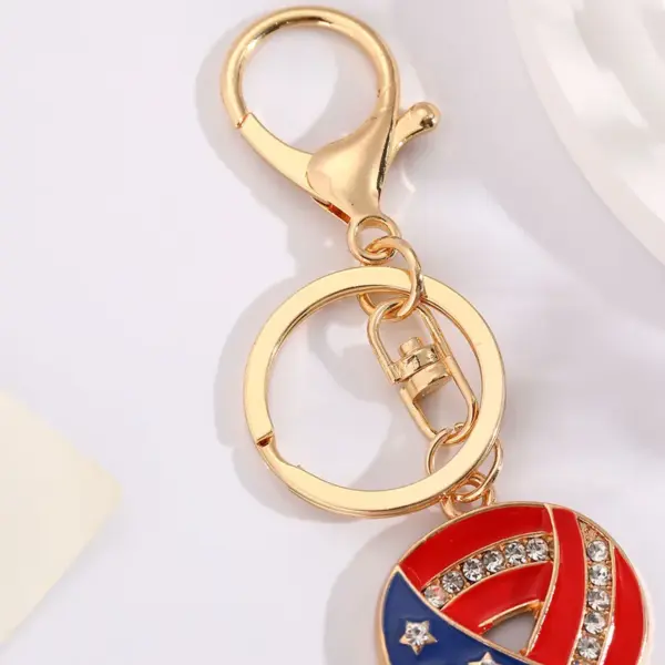 Wholesale Flag Diamond Inlaid Keychain Bag Pendant Small Gift Keychain