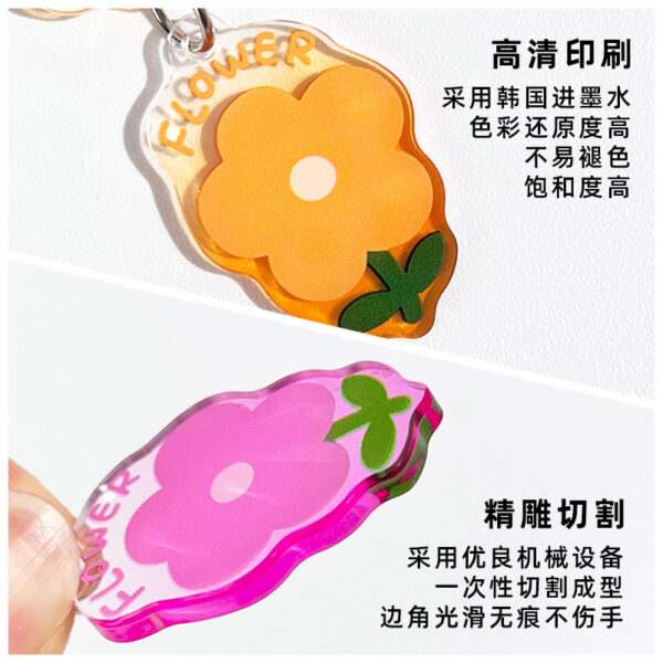 oly-d5870facf334249ce7278f7a8434bb72 Wholesale Ins style flower acrylic pendant student key bag hanging ornaments anti-lost key chain wholesale woven hand rope