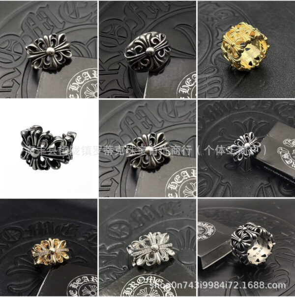Wholesale Brass cross ring, vintage burial style, large men's ring