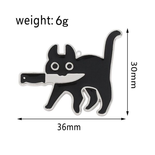oly-d5ae276fdd04585ed878bdb6fc97de81 Wholesale stainless steel creative knife cat tag keychain personality fashion cartoon titanium steel drop oil necklace pendant