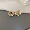 Wholesale Trillion-cut White Zircon Stud Earrings For Women In With Zinc Alloy