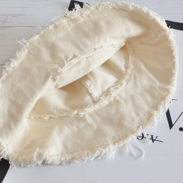 Wholesale Japanese Style Raw Edge Fisherman Hat Women's Summer Sunshade Hat Simple Casual Hat Framed Edge Basin Hat Foldable Washed Cloth Hat