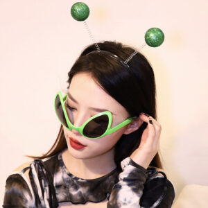Green Alien Blue Diaphragm Glasses / All yards