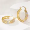 Wholesale Three-dimensional Heart Shape Earrings For Women In Copper With KC Golden Water Plating And 0.03µm Thickness